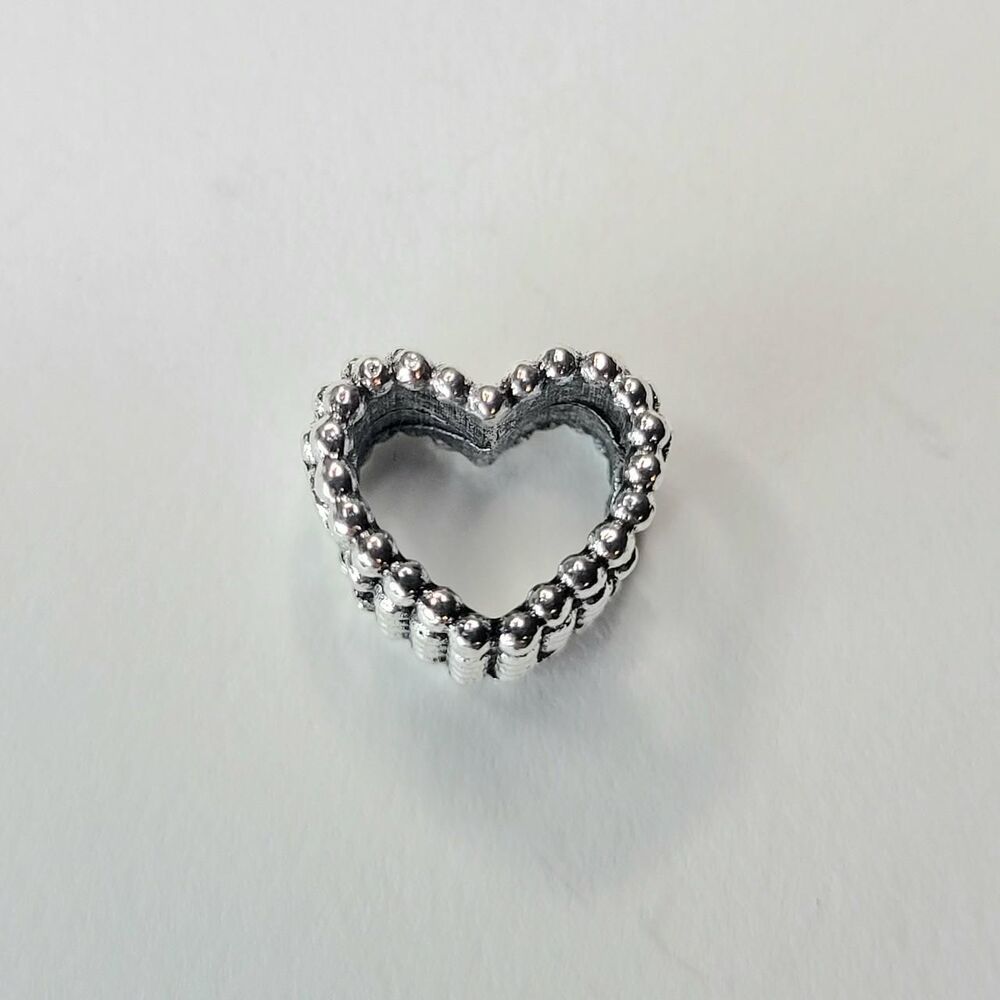 New! For Pandora Charm Bracelets Antique Silver Color Hollow Heart Charm - Picture 7 of 8